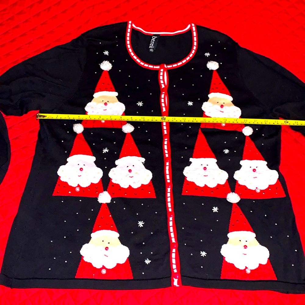 Christmas ugly sweater Santa cardigan  2XL